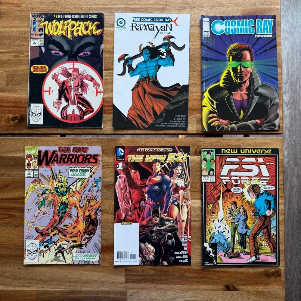 Comic Book Lot of 6 Marvel DC Image Wolfpack New Warriors New 52 PsiForce Cosmic